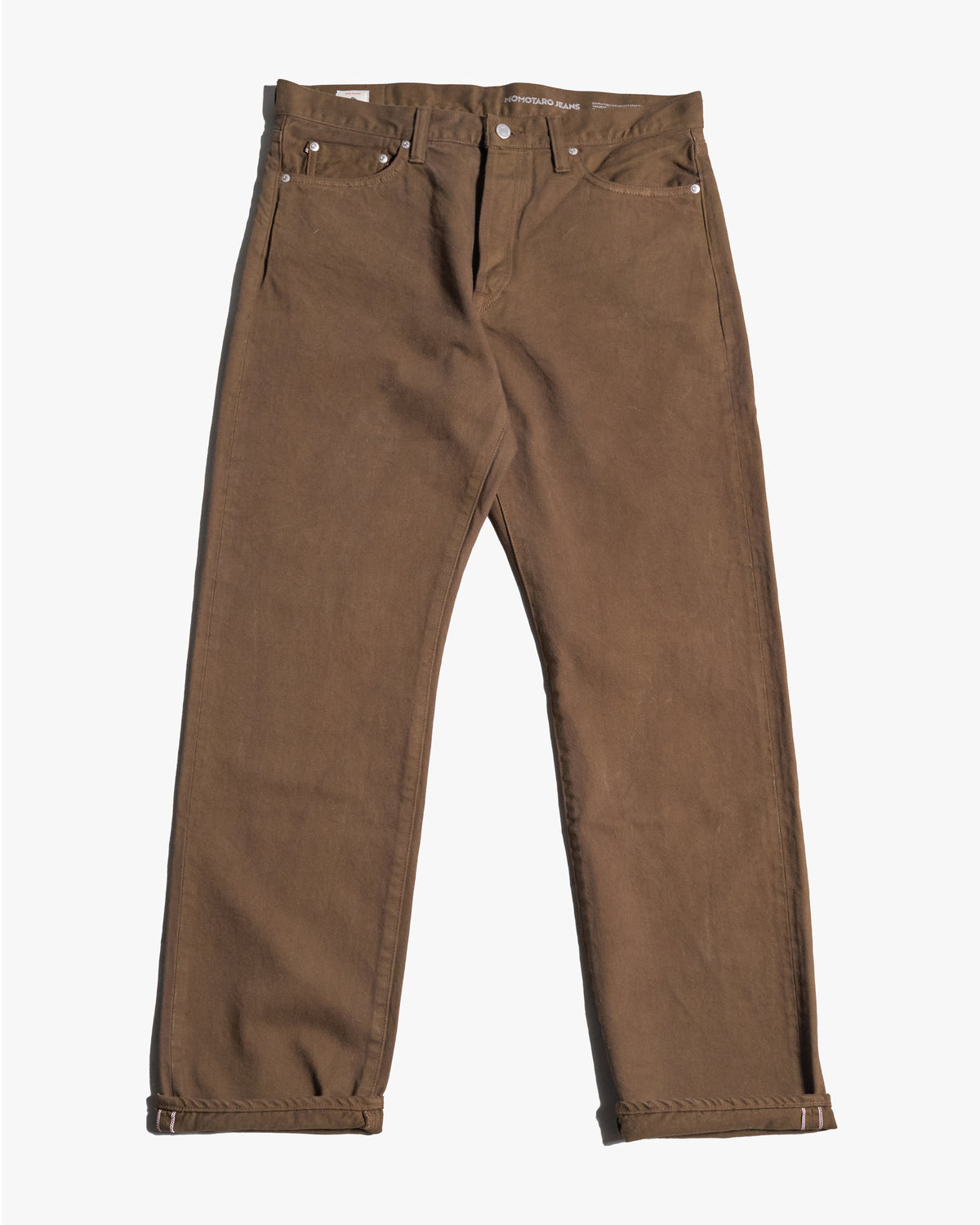 MOMOTARO JEANS MMJZ6403 #100 Straight Fit Mens Moss-Dyed Selvedge Jeans - Khaki