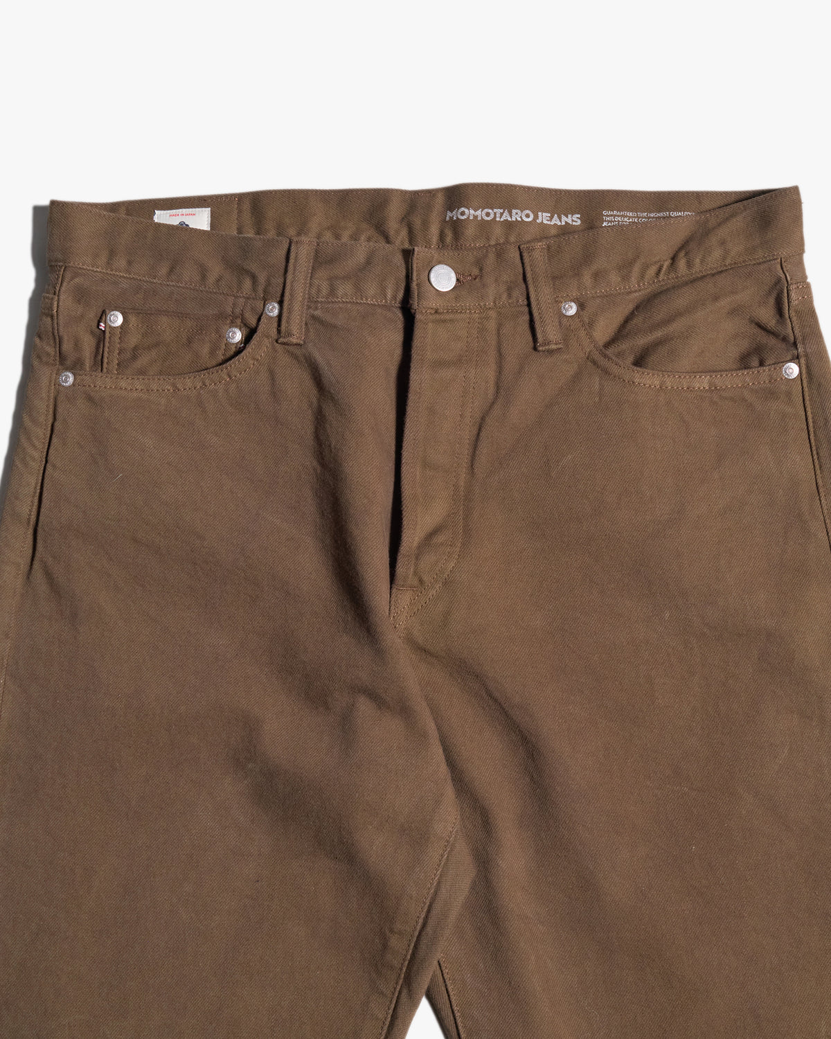 MOMOTARO JEANS MMJZ6403 #100 Straight Fit Mens Moss-Dyed Selvedge Jeans - Khaki