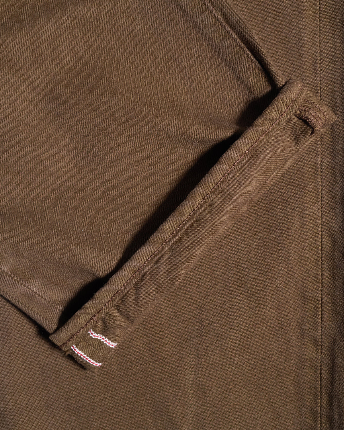 MOMOTARO JEANS MMJZ6403 #100 Straight Fit Mens Moss-Dyed Selvedge Jeans - Khaki