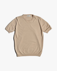 Mooncastle Ice Cotton Crew Neck Tee - Latte Beige