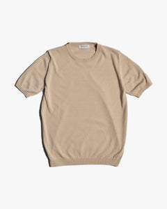 Mooncastle Ice Cotton Crew Neck Tee - Latte Beige