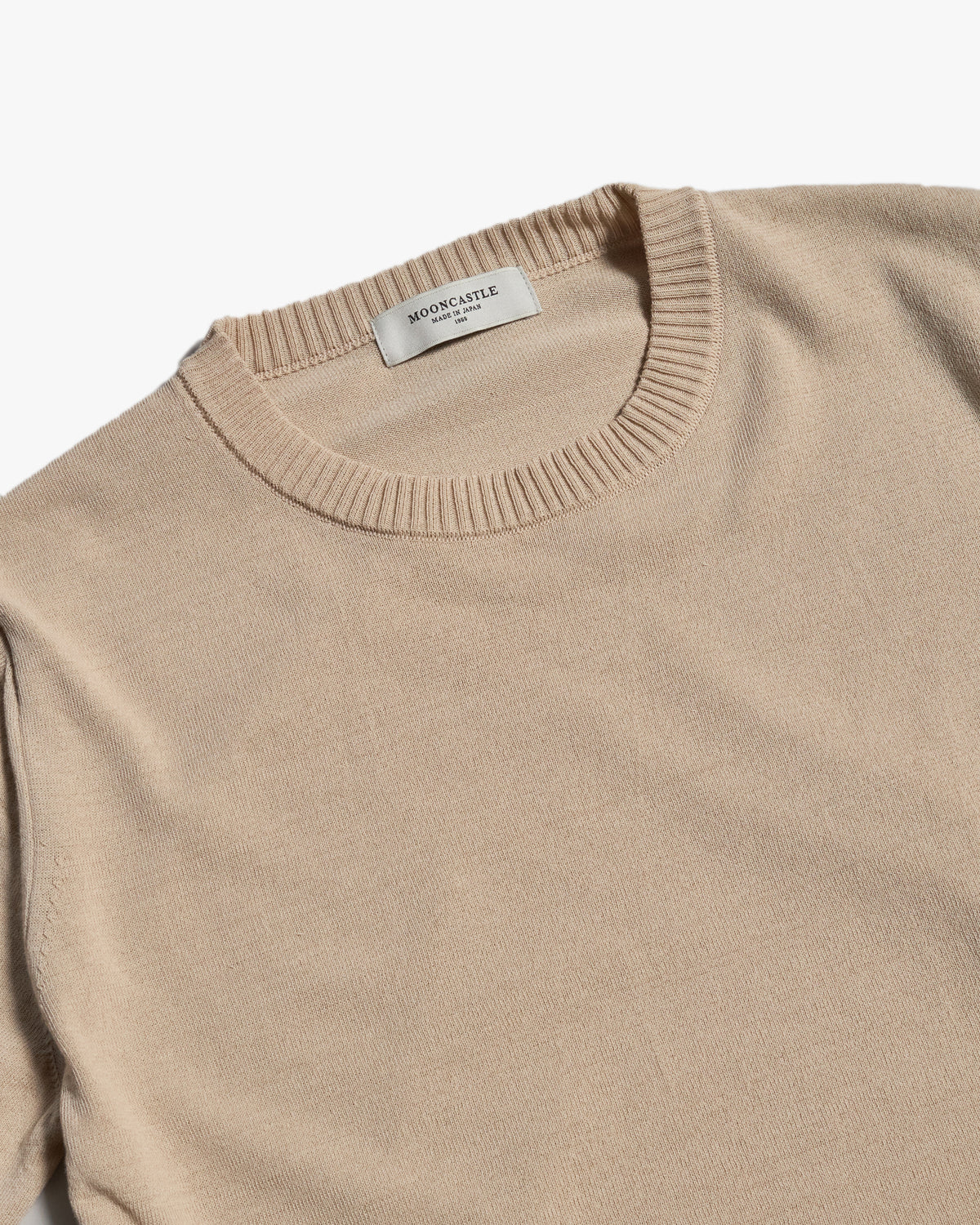 Mooncastle Ice Cotton Crew Neck Tee - Latte Beige