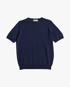 Mooncastle Ice Cotton Crew Neck Tee - Navy