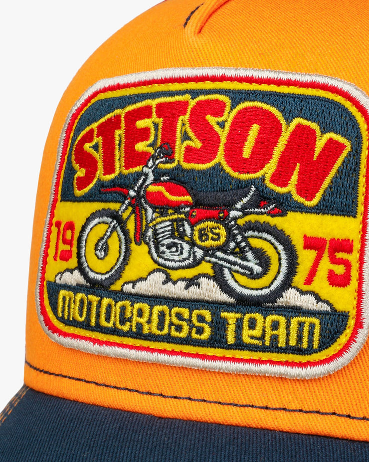 Stetson Motocross Team Trucker Cap - Navy / Orange