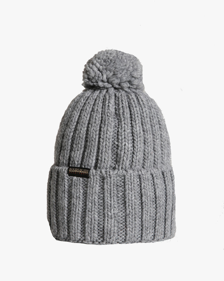 Napapijri Semiury Bobble Beanie - Medium Grey Melange | Napapijri Hats | JEANSTORE