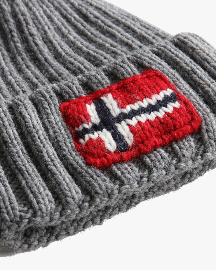 Napapijri Semiury Bobble Beanie - Medium Grey Melange | Napapijri Hats | JEANSTORE