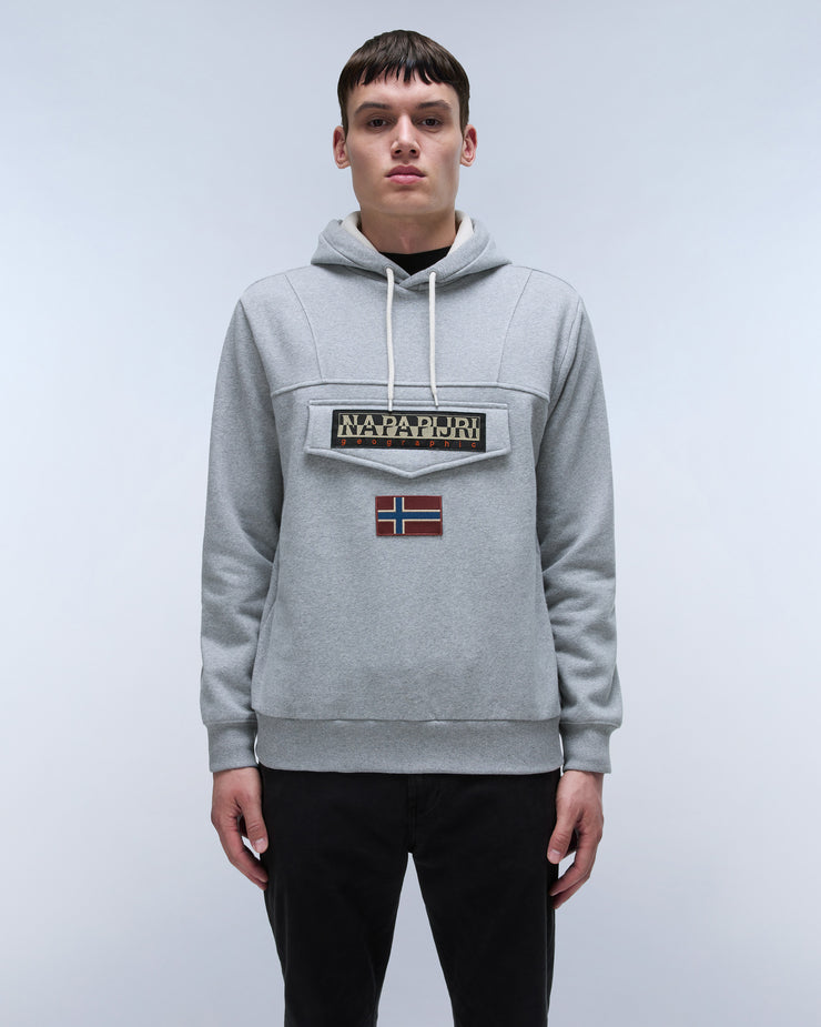 Napapijri Burgee Winter 3 Hoodie - Medium Grey Melange