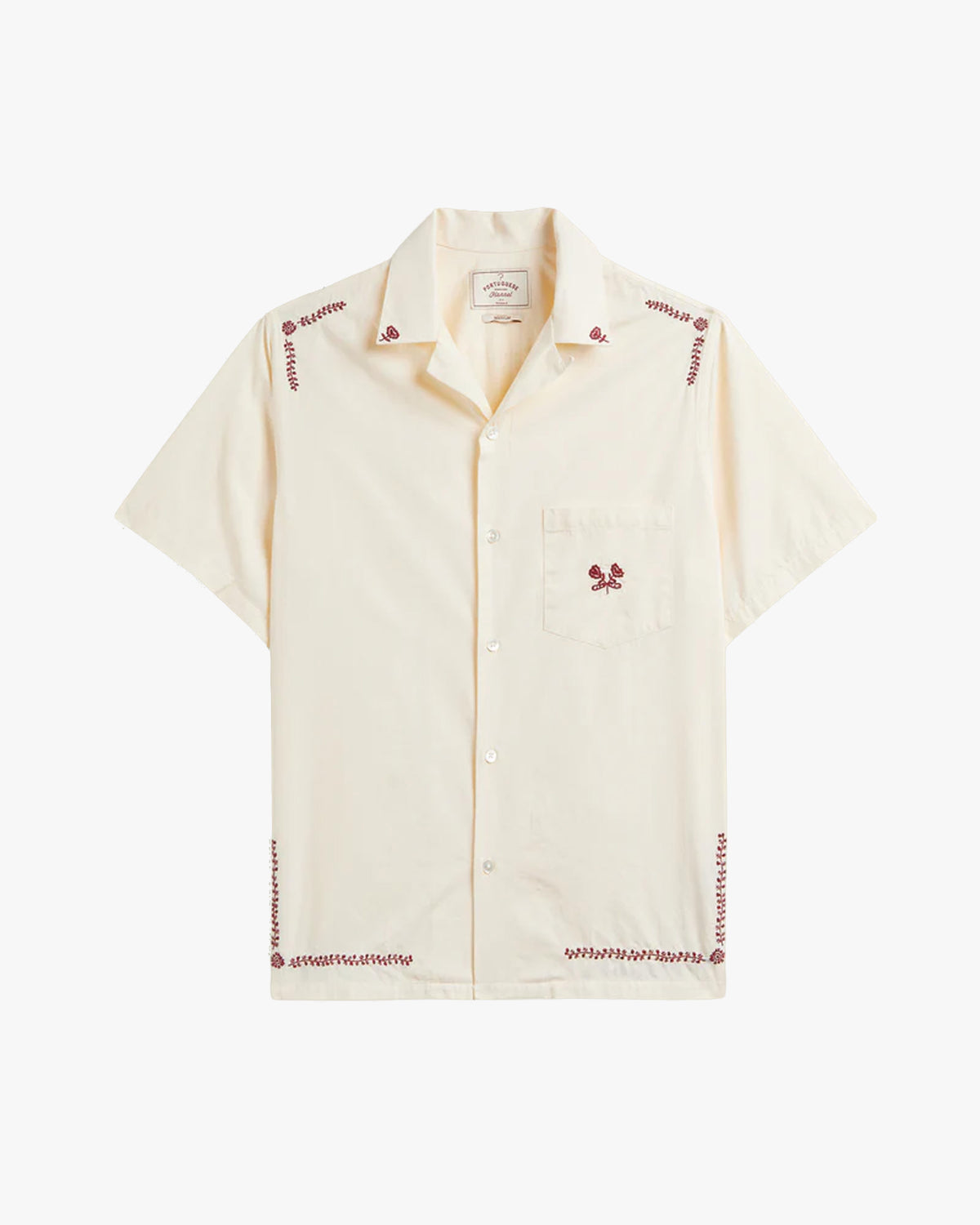 Portuguese Flannel North Embroidery Shirt - Ecru