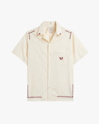 Portuguese Flannel North Embroidery Shirt - Ecru