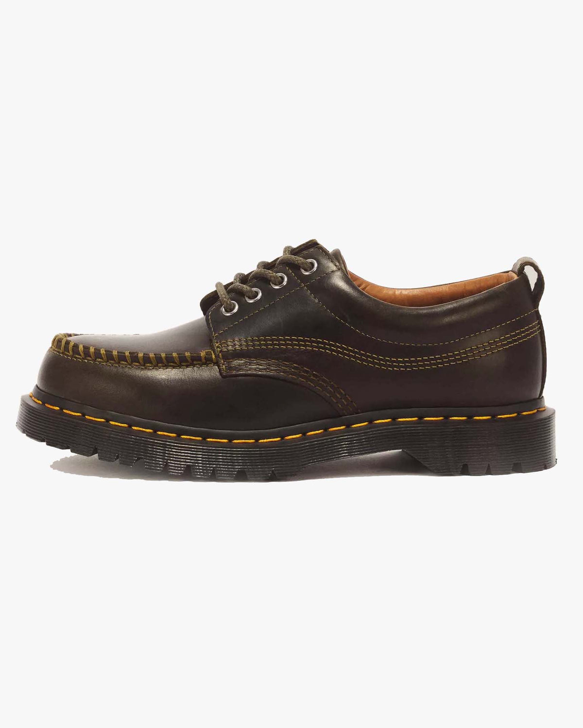 Dr Martens Lowell 4-Eye Moc Toe Shoe - Olive Mayhem RB