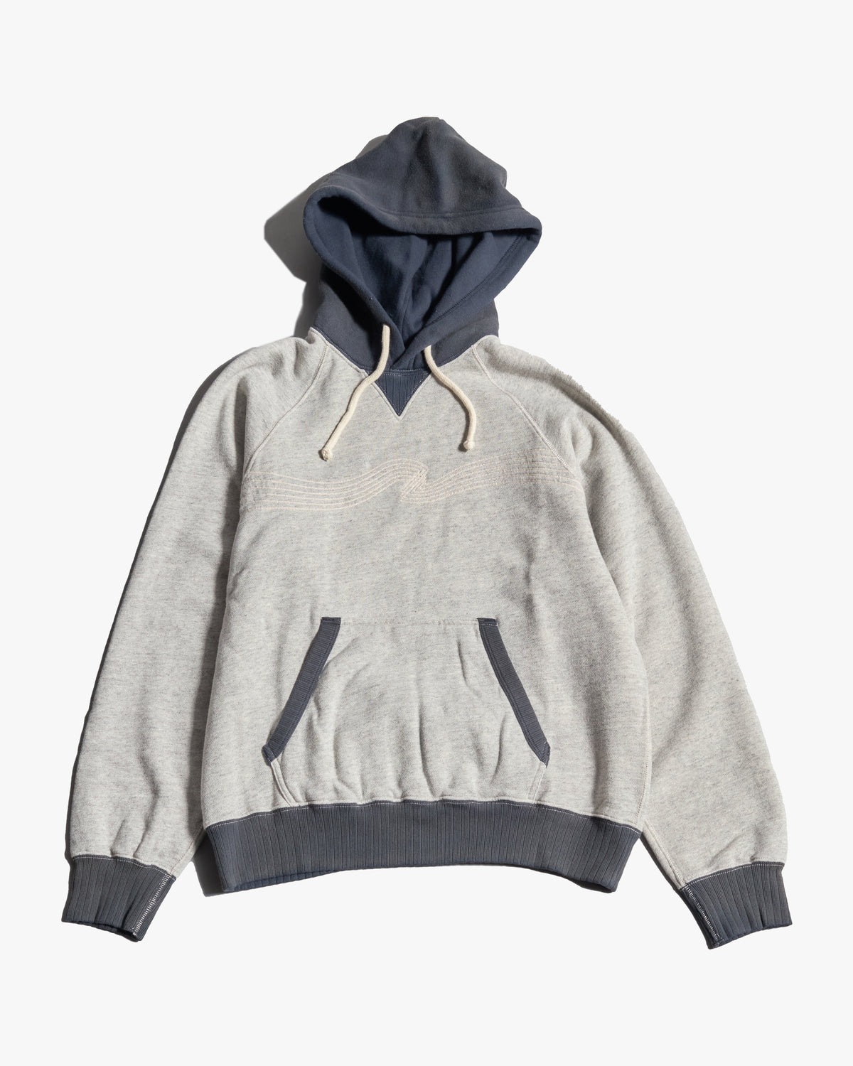 Nudie Jeans Gunde Hoodie Embo Wave - Grey Melange