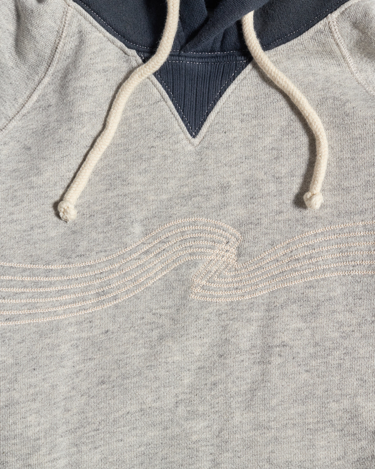 Nudie Jeans Gunde Hoodie Embo Wave - Grey Melange