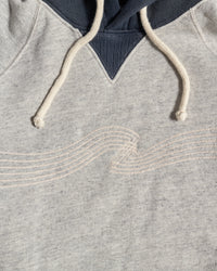 Nudie Jeans Gunde Hoodie Embo Wave - Grey Melange