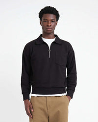 Oliver Spencer Lorimer Half Zip Sweatshirt - Harker Black