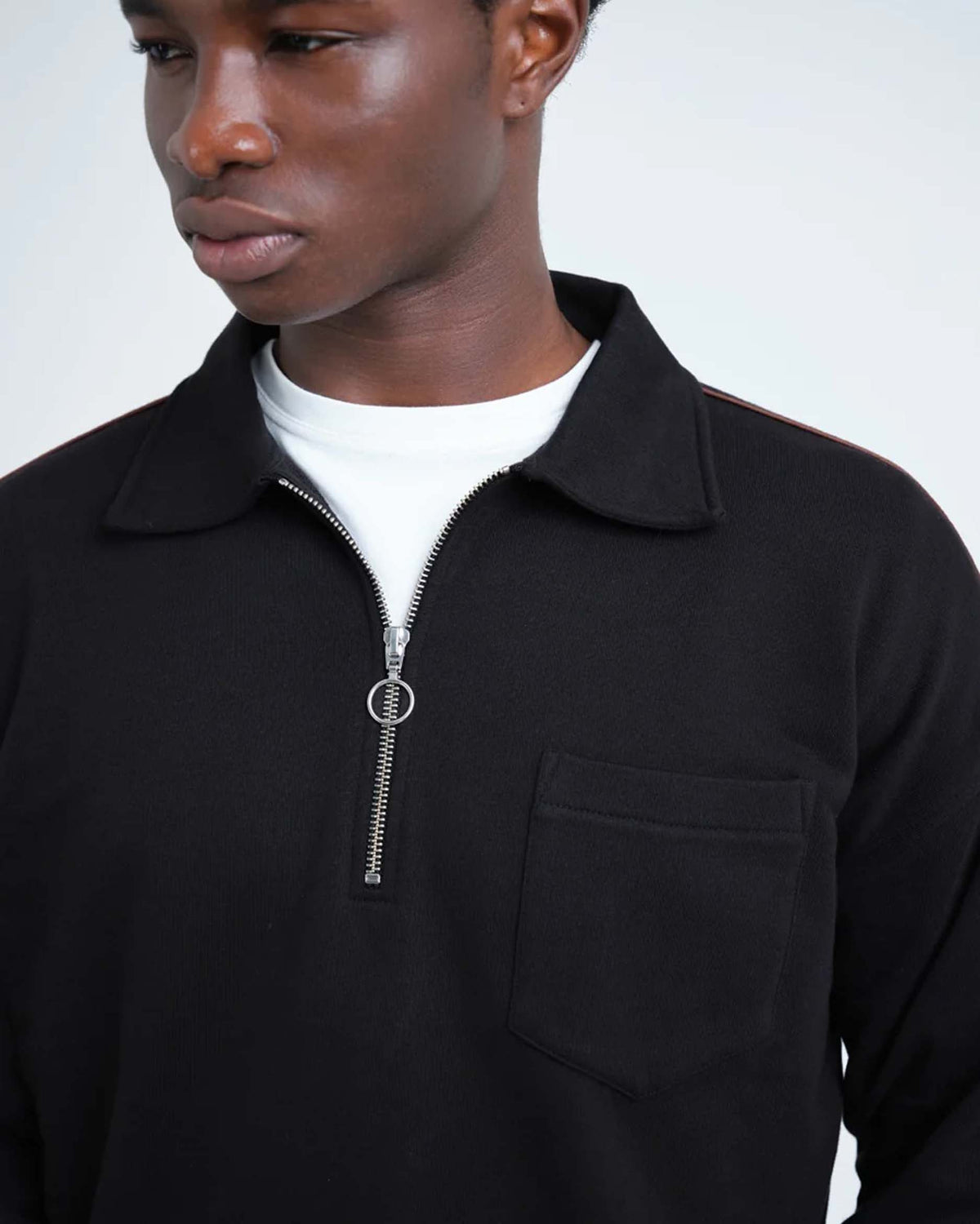 Oliver Spencer Lorimer Half Zip Sweatshirt - Harker Black