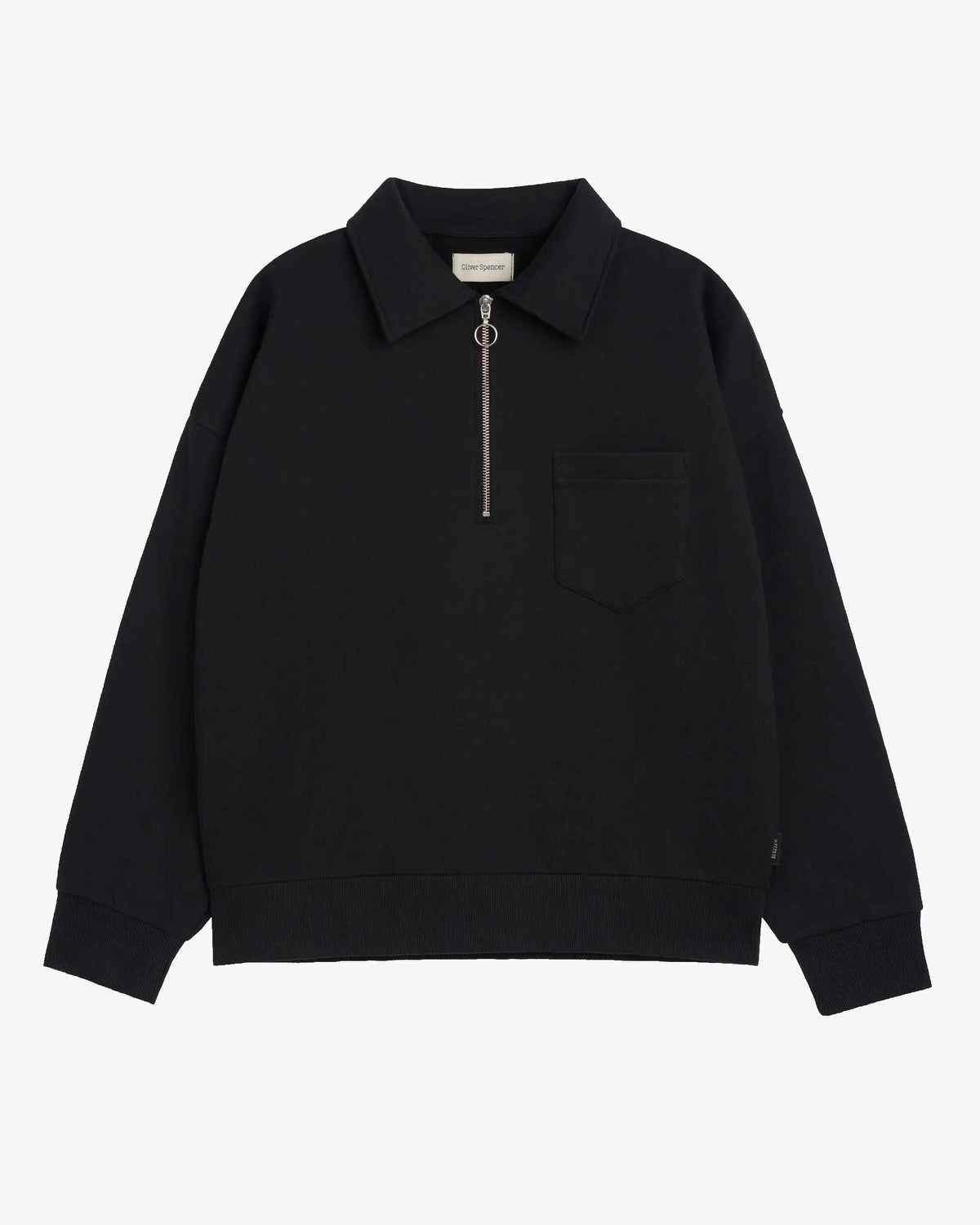 Oliver Spencer Lorimer Half Zip Sweatshirt - Harker Black