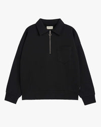Oliver Spencer Lorimer Half Zip Sweatshirt - Harker Black