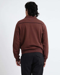 Oliver Spencer Lorimer Half Zip Sweatshirt - Harker Brown