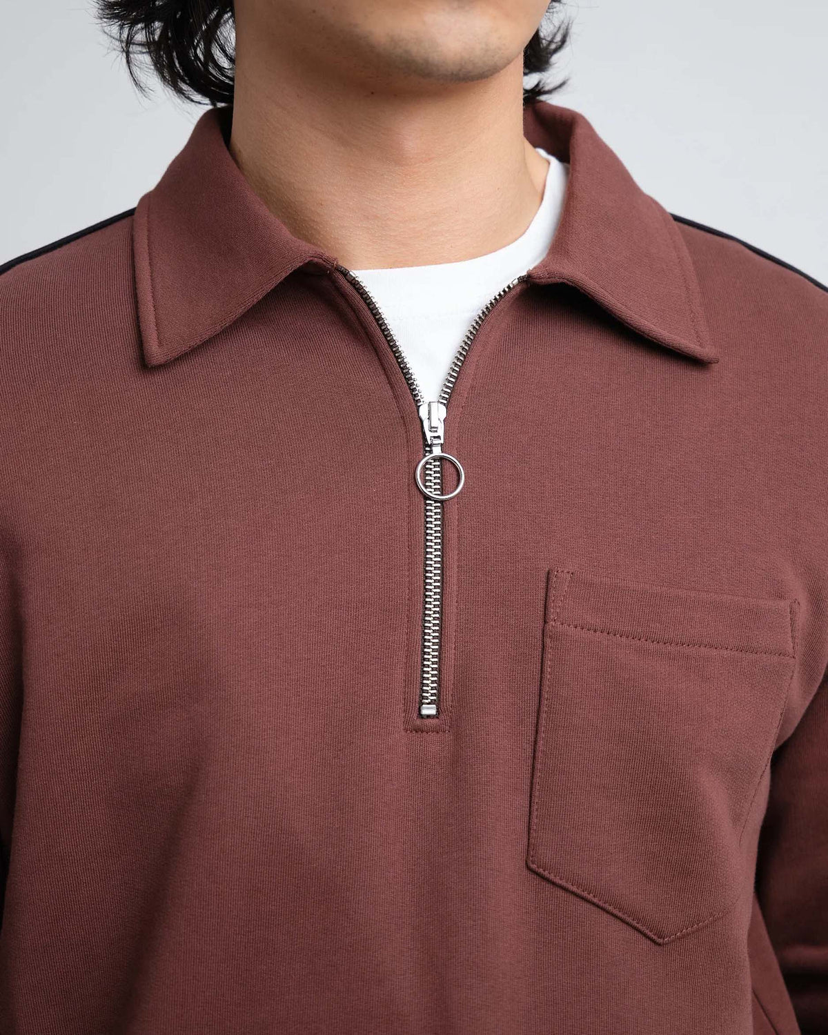 Oliver Spencer Lorimer Half Zip Sweatshirt - Harker Brown