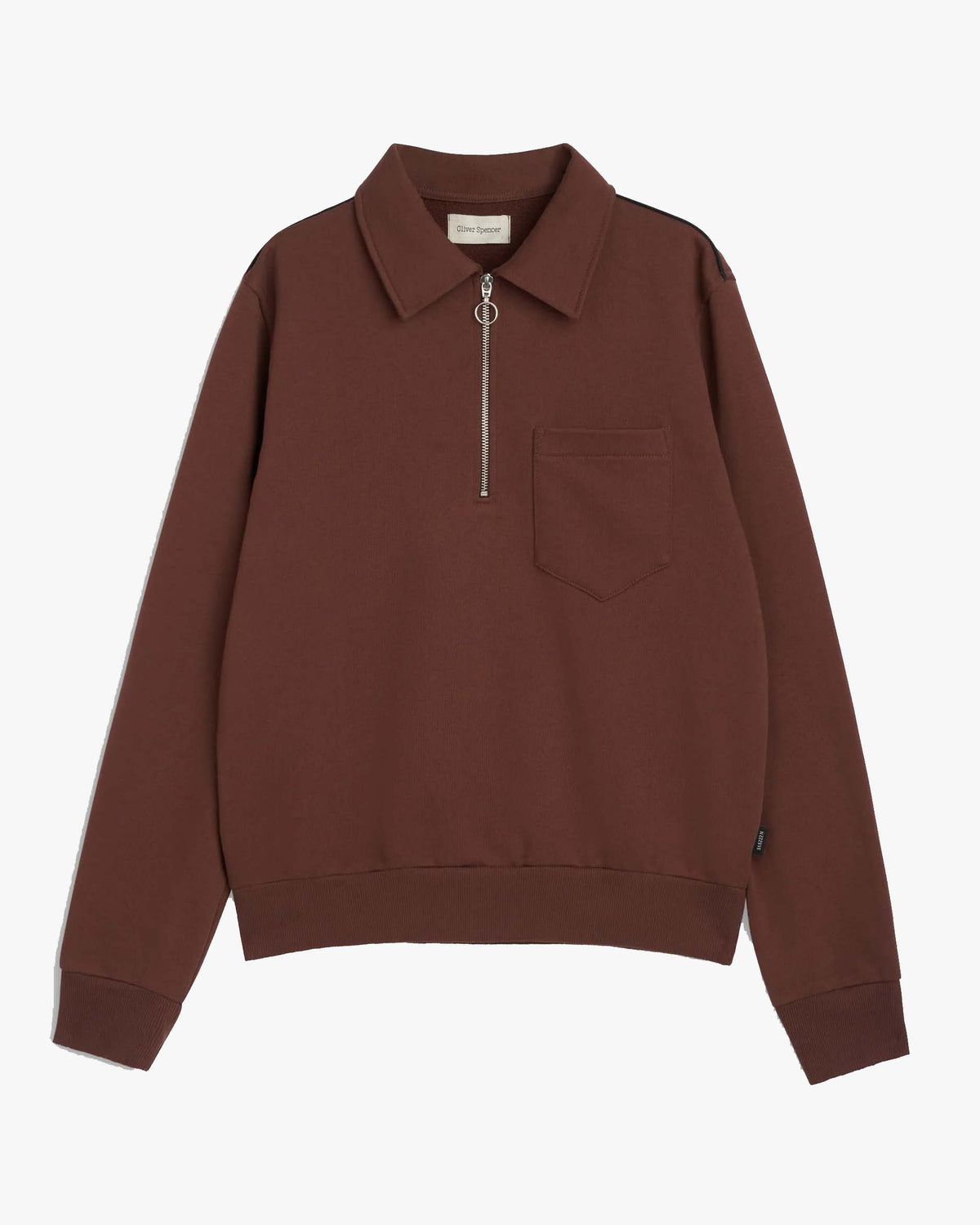 Oliver Spencer Lorimer Half Zip Sweatshirt - Harker Brown