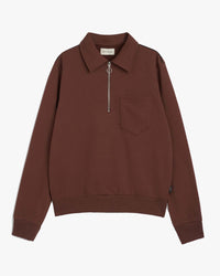 Oliver Spencer Lorimer Half Zip Sweatshirt - Harker Brown