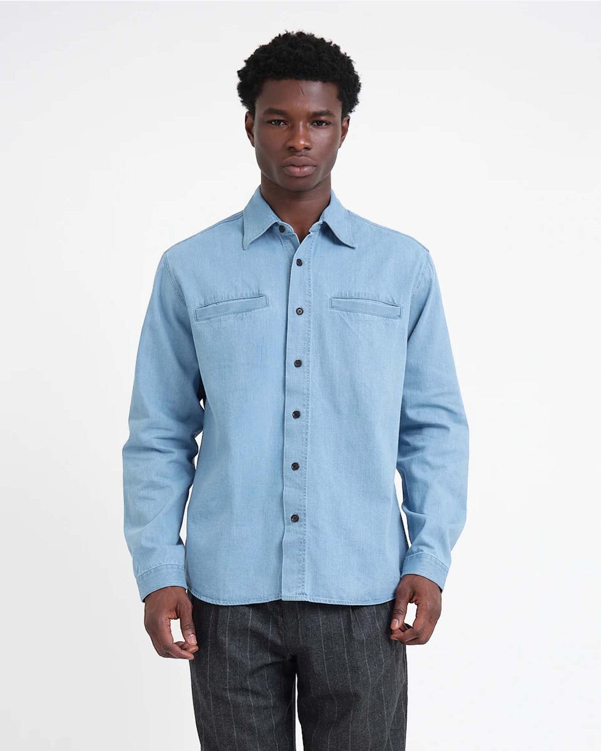 Oliver Spencer Corby Shirt - Mullins Denim Indigo Light