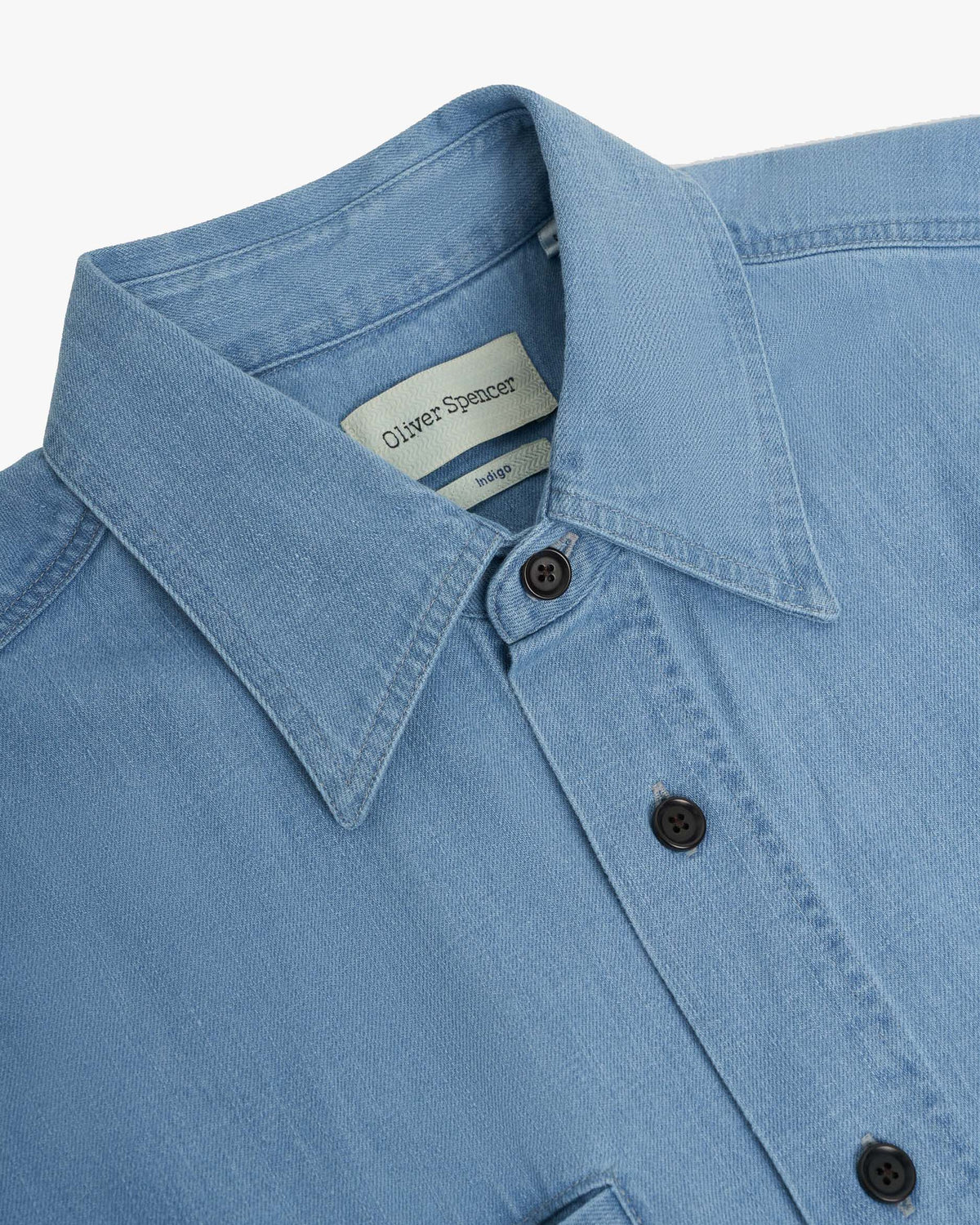 Oliver Spencer Corby Shirt - Mullins Denim Indigo Light