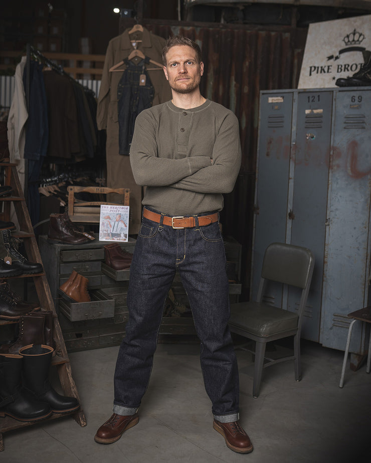 Pike Brothers 1947 Roamer Pant Relaxed Tapered Mens Jeans - 21oz Selvedge Indigo