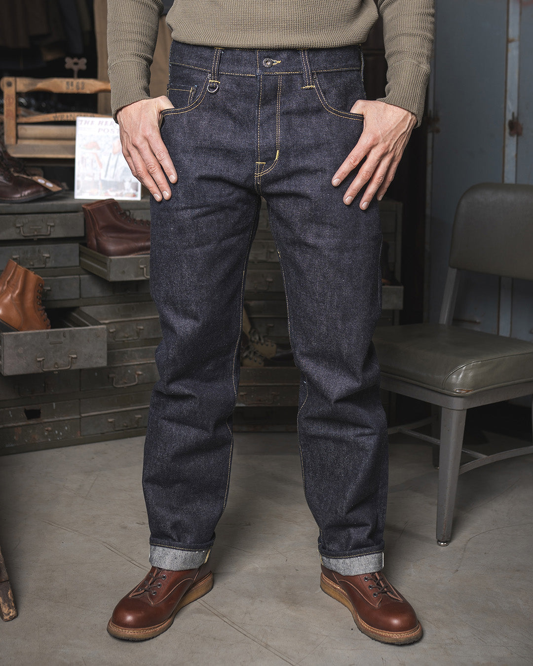 Pike Brothers 1947 Roamer Pant Relaxed Tapered Mens Jeans - 21oz Selvedge Indigo | Pike Brothers Jeans | JEANSTORE