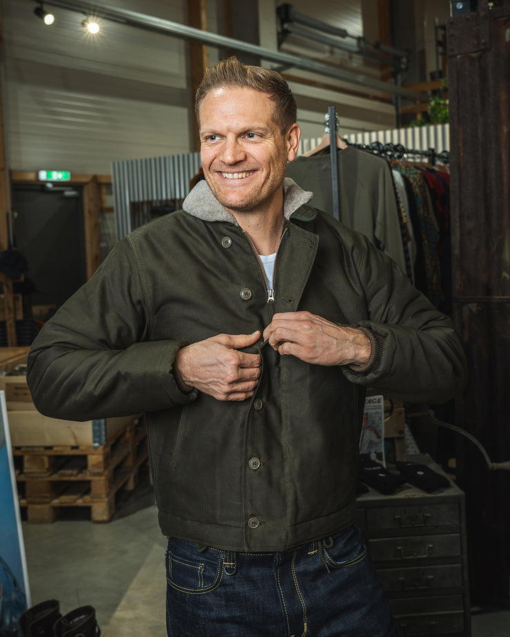 Pike Brothers 1944 N1 Deck Jacket - Waxed Olive