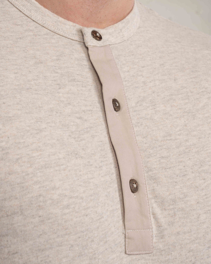 Pike Brothers 1927 L/S Henley Shirt - Ecru Melange