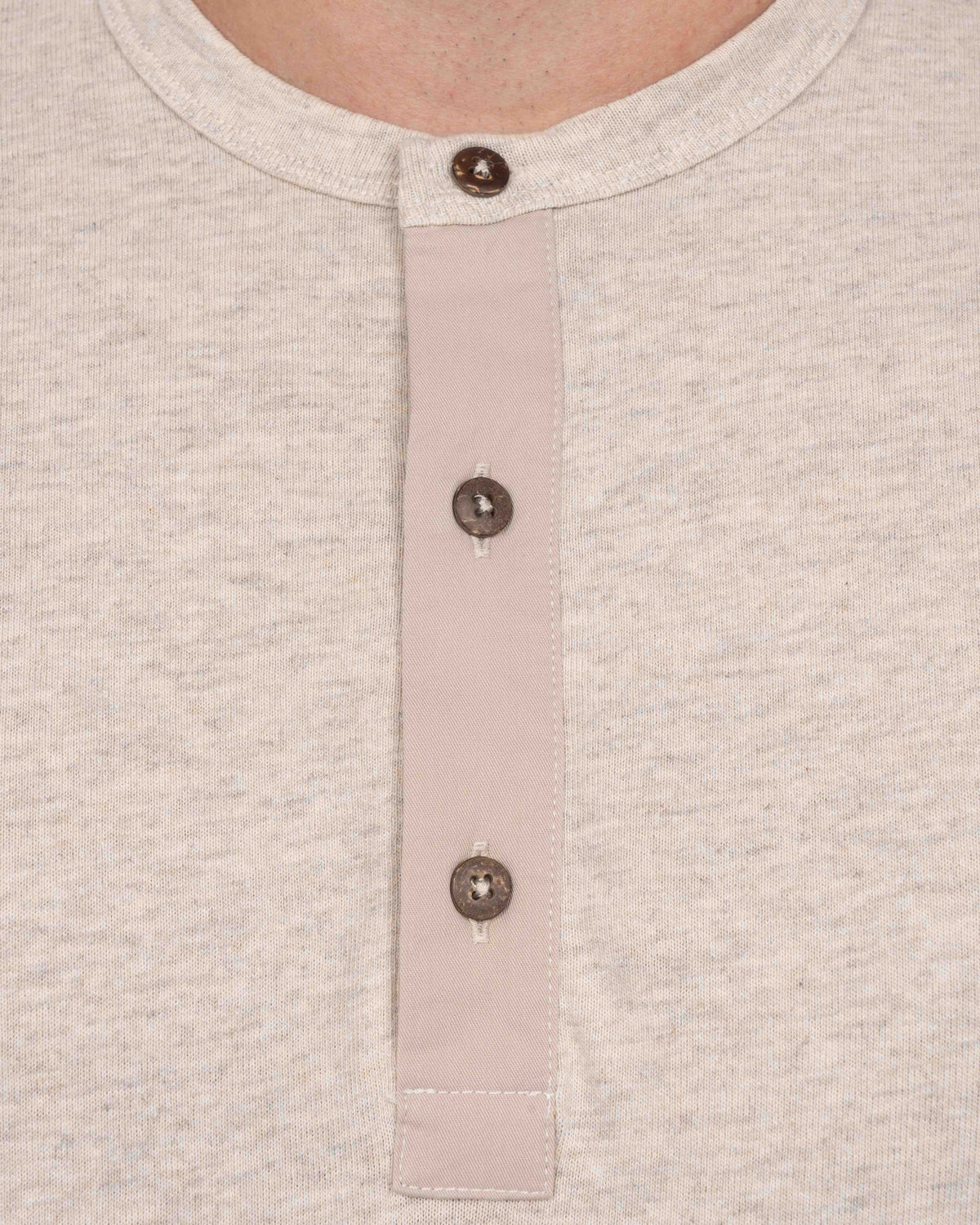 Pike Brothers L/S 1927 Henley Shirt - Ecru Melange