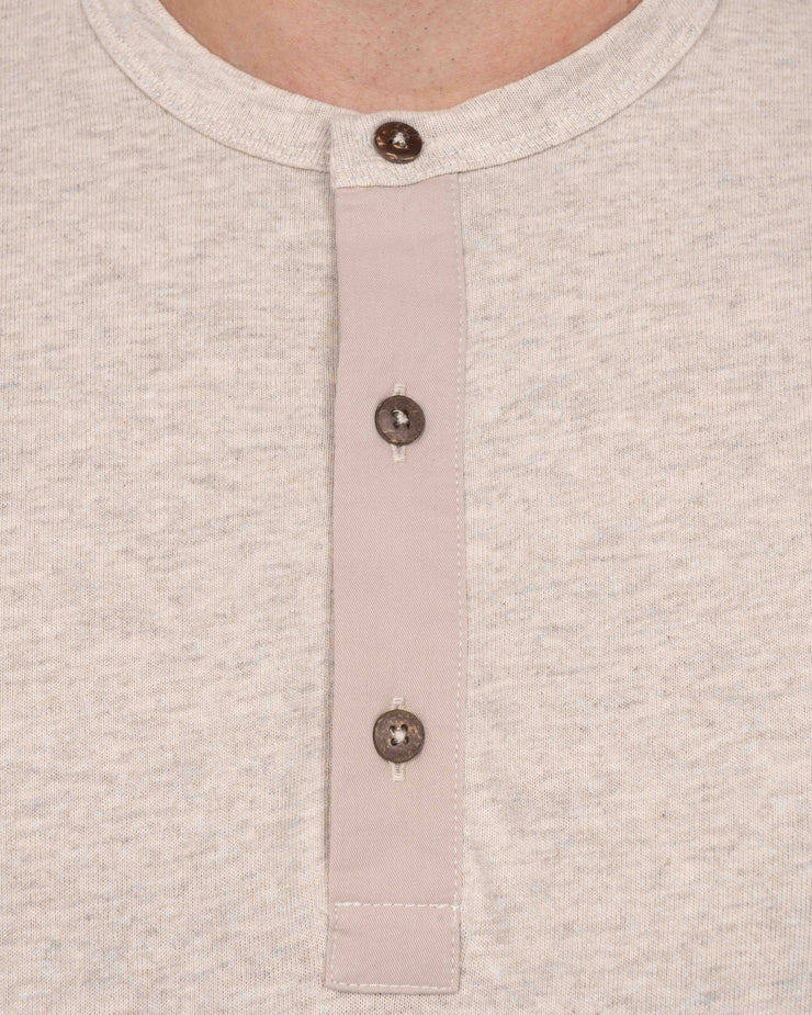 Pike Brothers 1927 L/S Henley Shirt - Ecru Melange