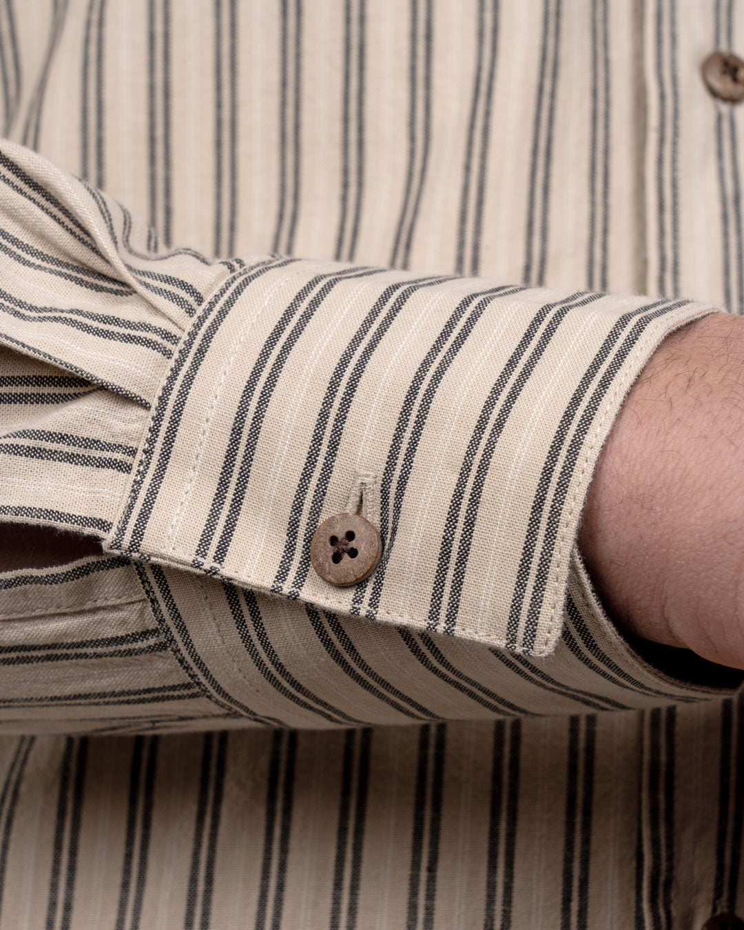 pike brothers shirt stripe detail iwaki grey