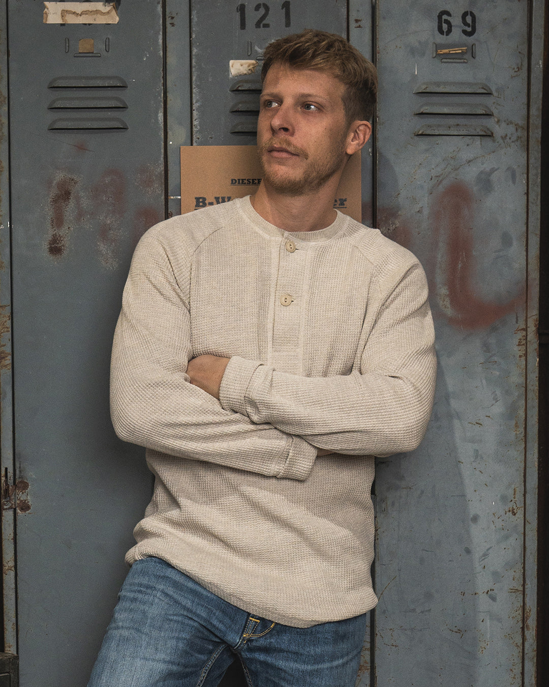 Pike Brothers 1936 Waffle Henley Shirt - Natural