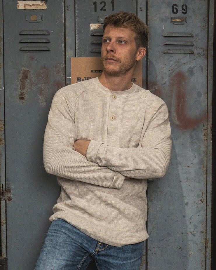 Pike Brothers 1936 Waffle Henley Shirt - Natural