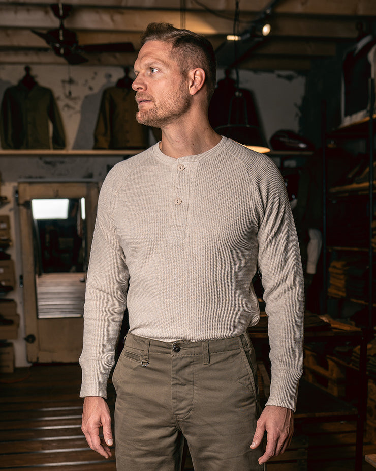 Pike Brothers 1936 Waffle Henley Shirt - Natural