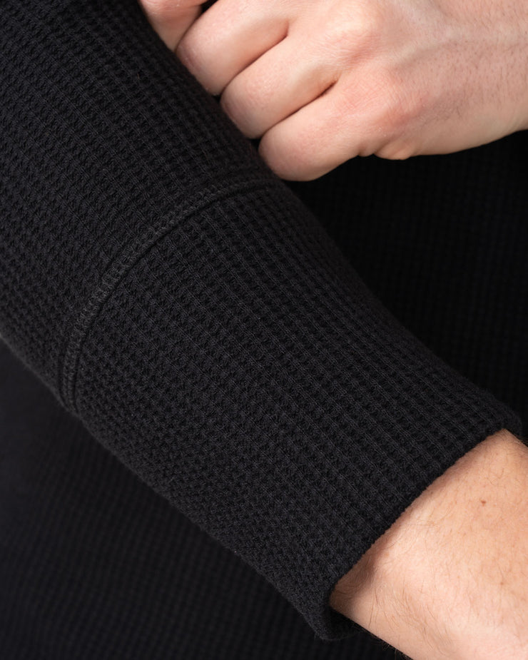 Pike Brothers 1936 Waffle Henley Shirt - Black