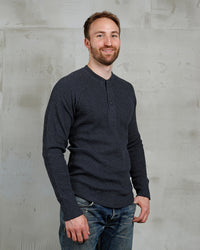 Pike Brothers 1936 Waffle Henley Shirt - Iron Grey