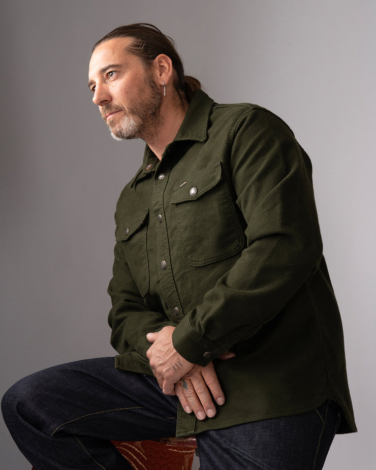 Pike Brothers 1943 CPO Moleskin Shirt - Moss