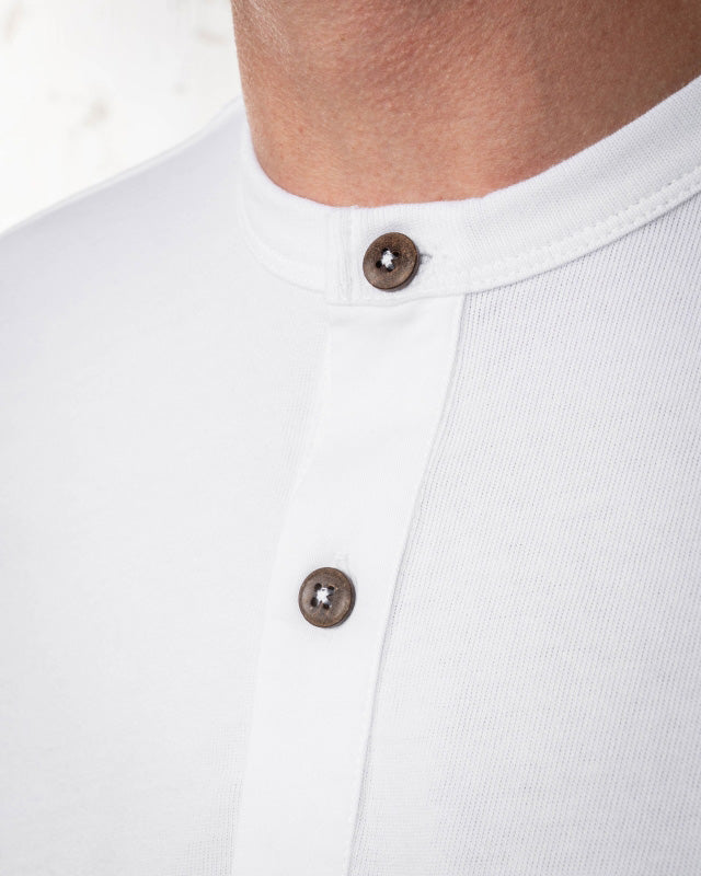 Pike Brothers L/S 1927 Henley Shirt - Pure White | Pike Brothers T Shirts | JEANSTORE