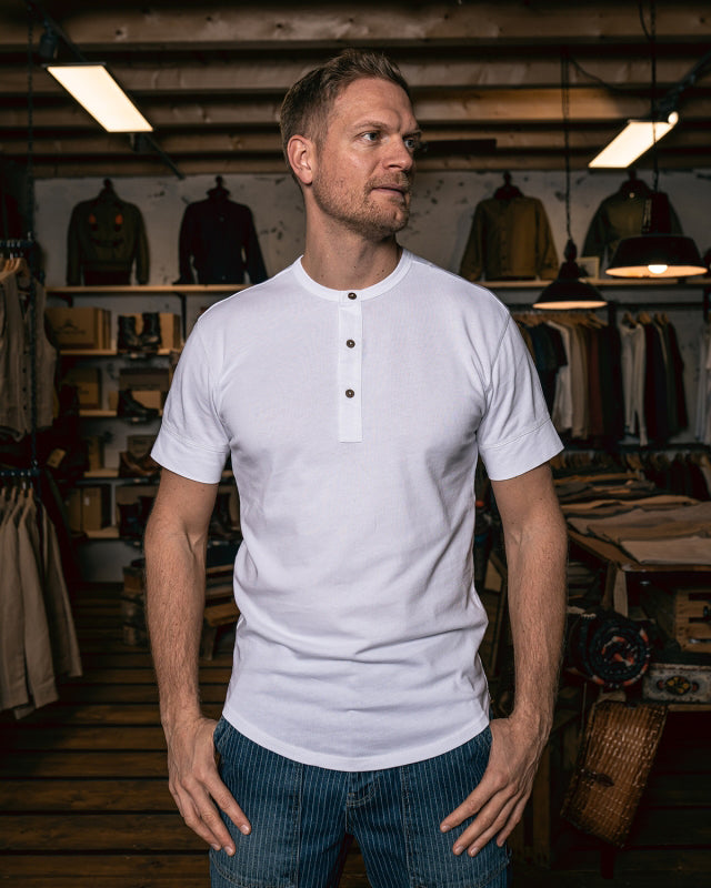 Pike Brothers S/S 1927 Henley Tee - Pure White