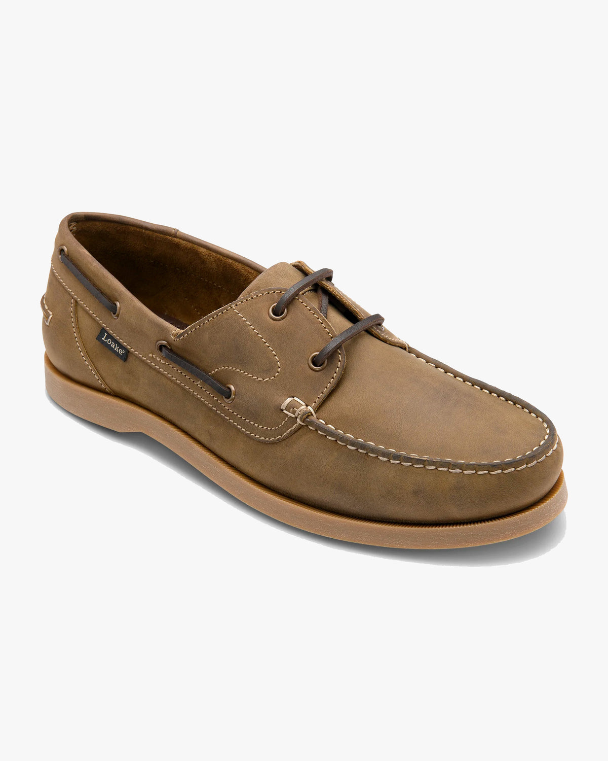Loake Lifestyle Padstow 2 Eye Boat Shoe - Brown Oiled Nubuck