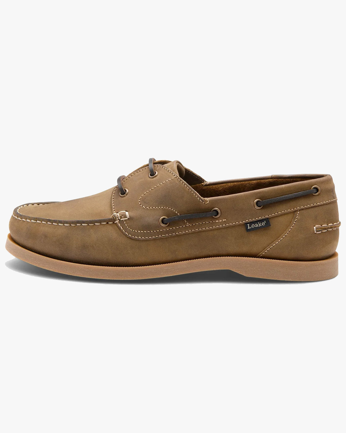 Loake Lifestyle Padstow 2 Eye Boat Shoe - Brown Oiled Nubuck