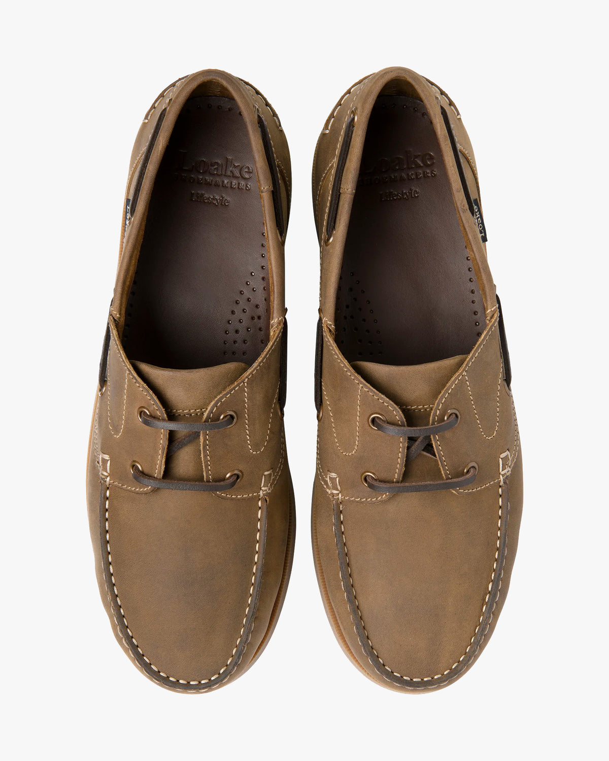 Loake Lifestyle Padstow 2 Eye Boat Shoe - Brown Oiled Nubuck