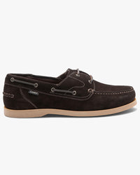 Loake Lifestyle Padstow 2 Eye Boat Shoe - Dark Brown Suede