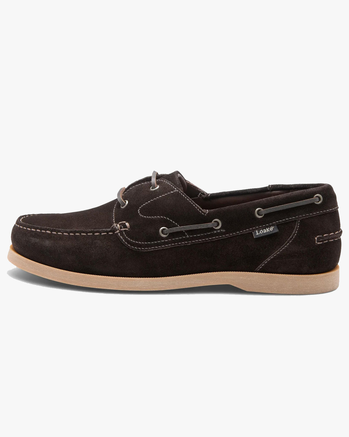Loake Lifestyle Padstow 2 Eye Boat Shoe - Dark Brown Suede