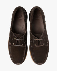 Loake Lifestyle Padstow 2 Eye Boat Shoe - Dark Brown Suede