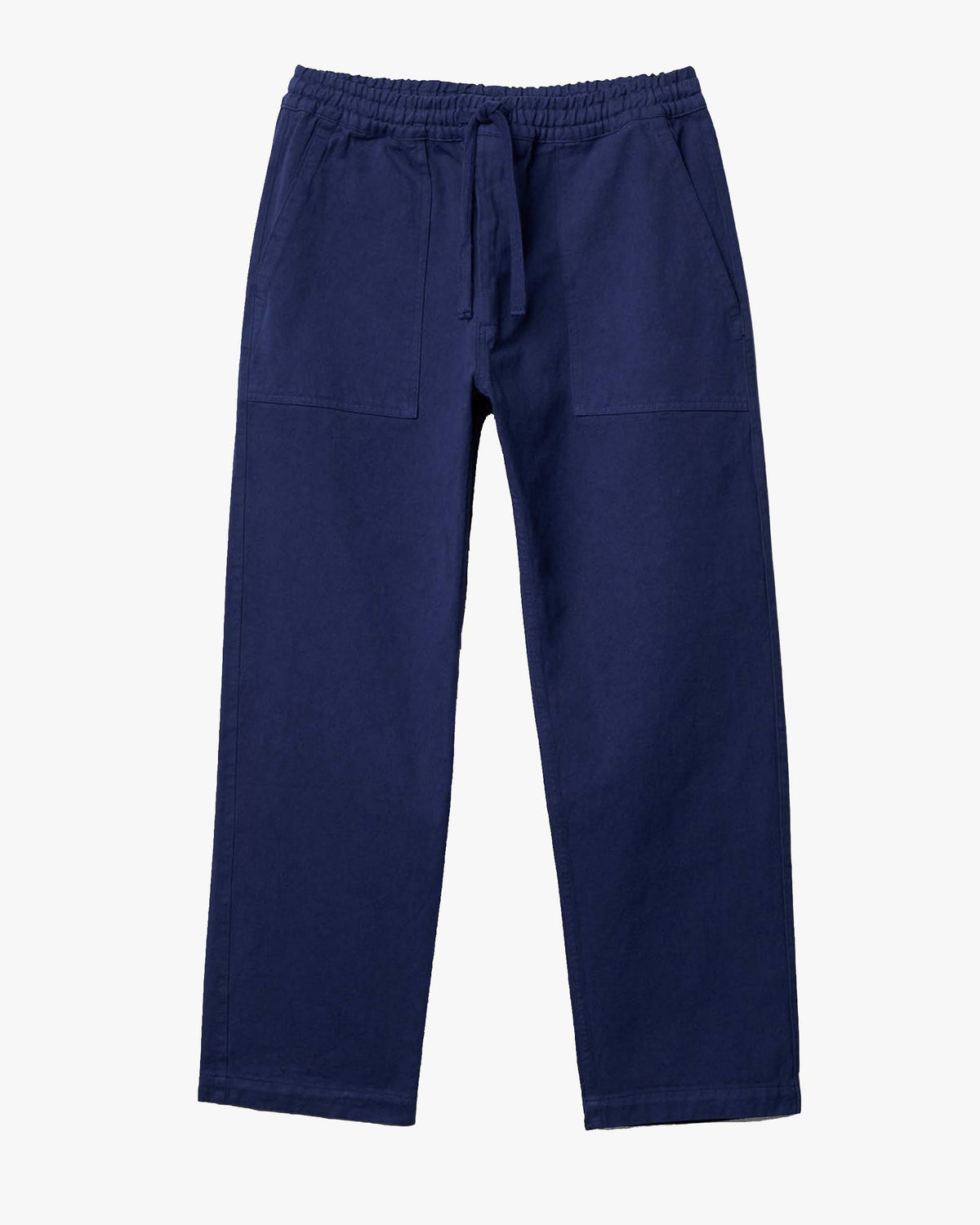 Merz b. Schwanen PANTS05 Workers Cotton Twill Drawstring Pants - Ink Blue | Merz b. Schwanen Chinos & Trousers | Jeanstore