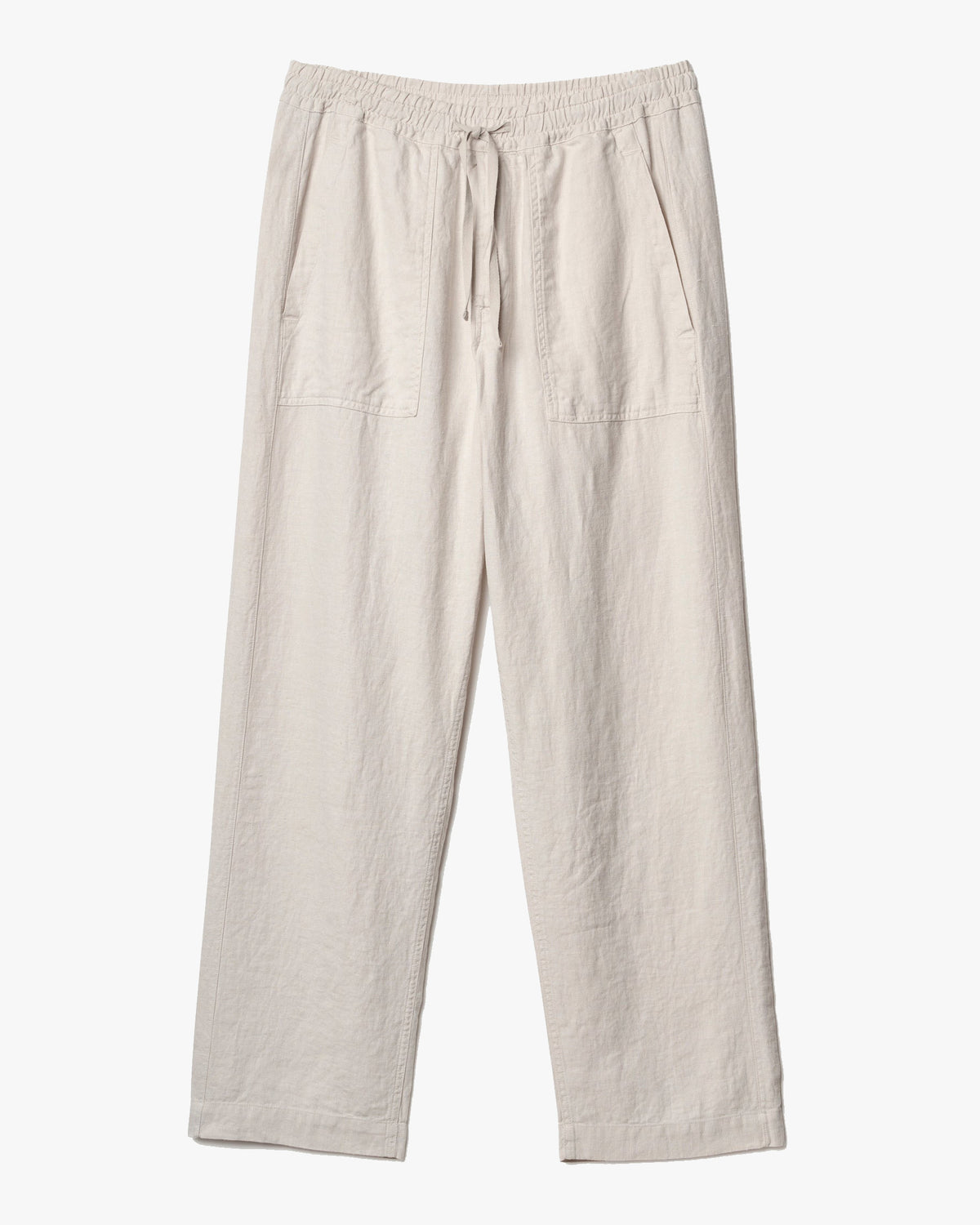 Merz b. Schwanen PANTS05LI Workers Linen Drawstring Pants - Light Stone